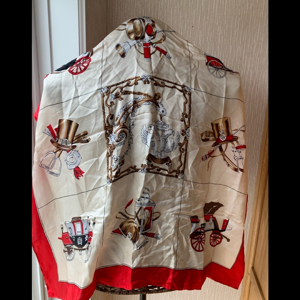 Vintage Pure Silk scarf Equestrian Horses KY Derby